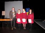 Tim Mitchell (president of Clifton Rotary Club) with the Red Maids' School team